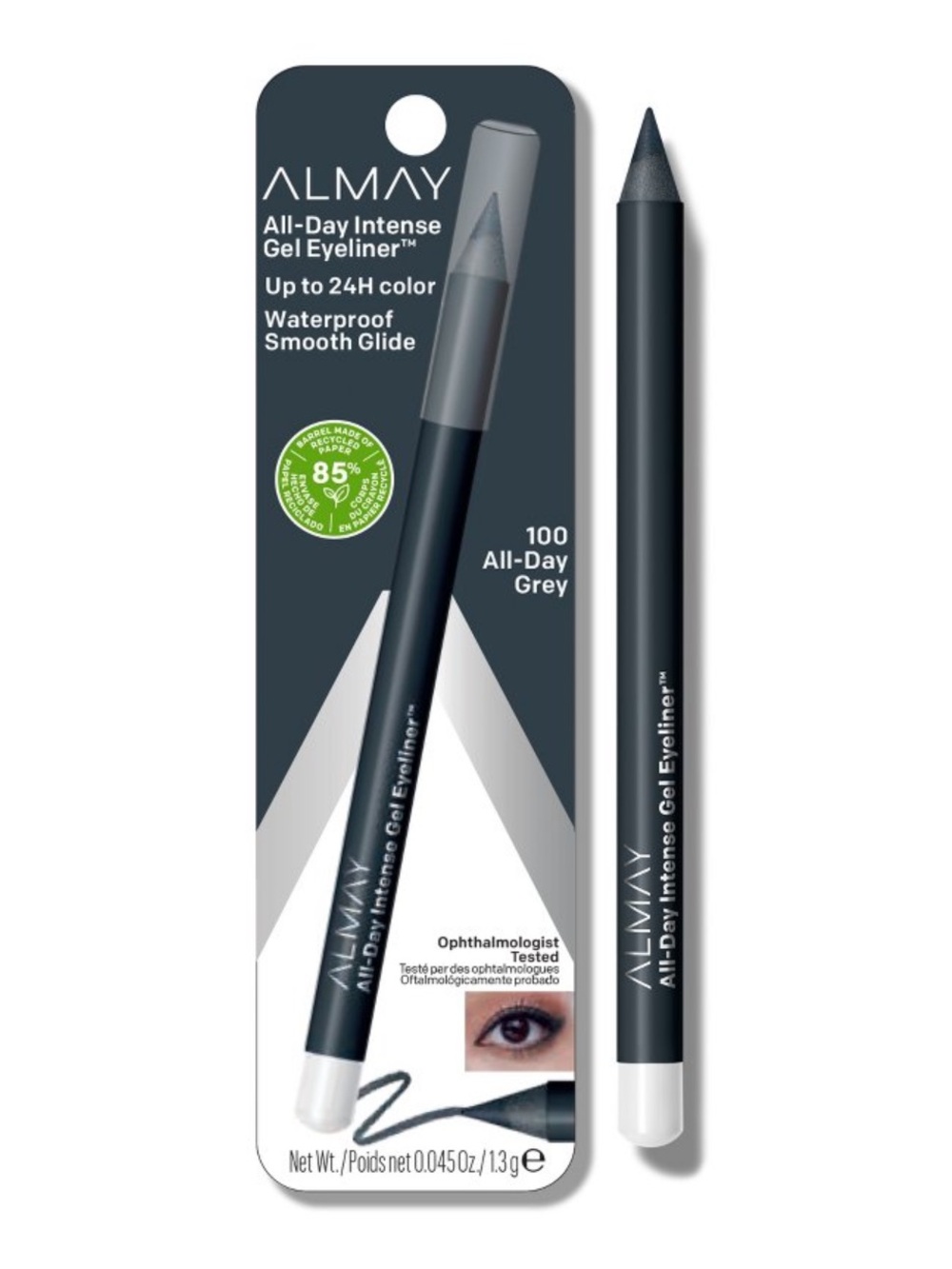 Almay All-Day Intense Waterproof Gel Eyeliner - All-day Gray, NEW